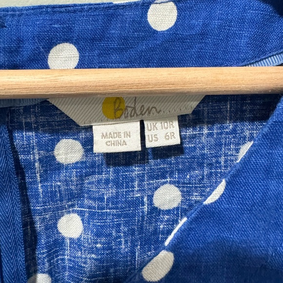 Boden Rae Dress in blue and white pokadots 6 - Picture 3 of 6